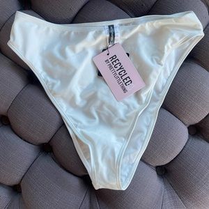 White high waisted bathing suit bottom